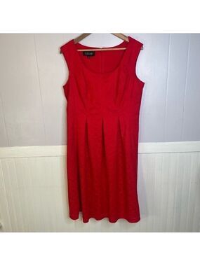 Black Label by Evan Picone lace sleeveless dress, 12, red